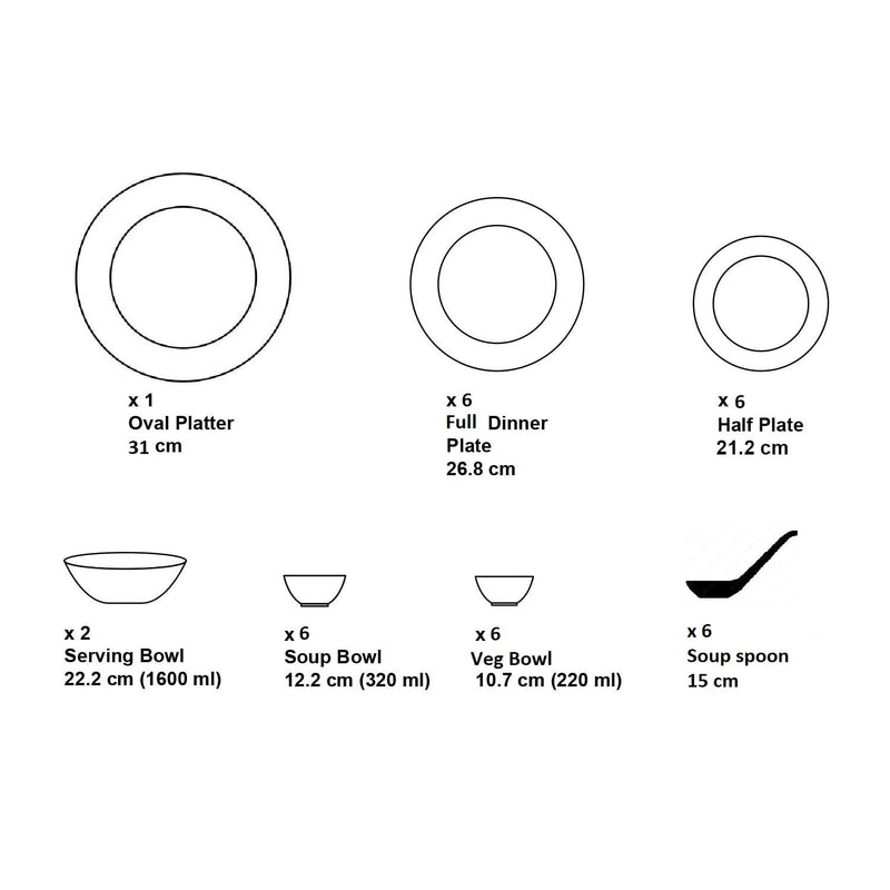 16226 GL - 33 PC. DINNER SET (COUPE SHAPE)