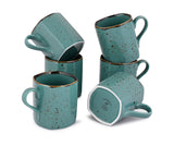 GREEN GLOSSY FOREST COFFEE MUGS SET OF 6 (SL-56)