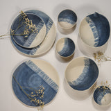 Hitkari Porcelain Denim Art Dinner Set, 4Pcs