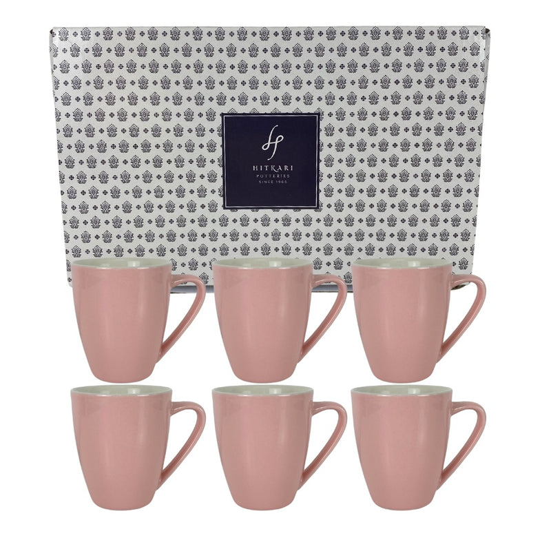 Coffee Mugs Set of 6pc. M2 - HITKARI COLORS M2 - LIGHT PINK