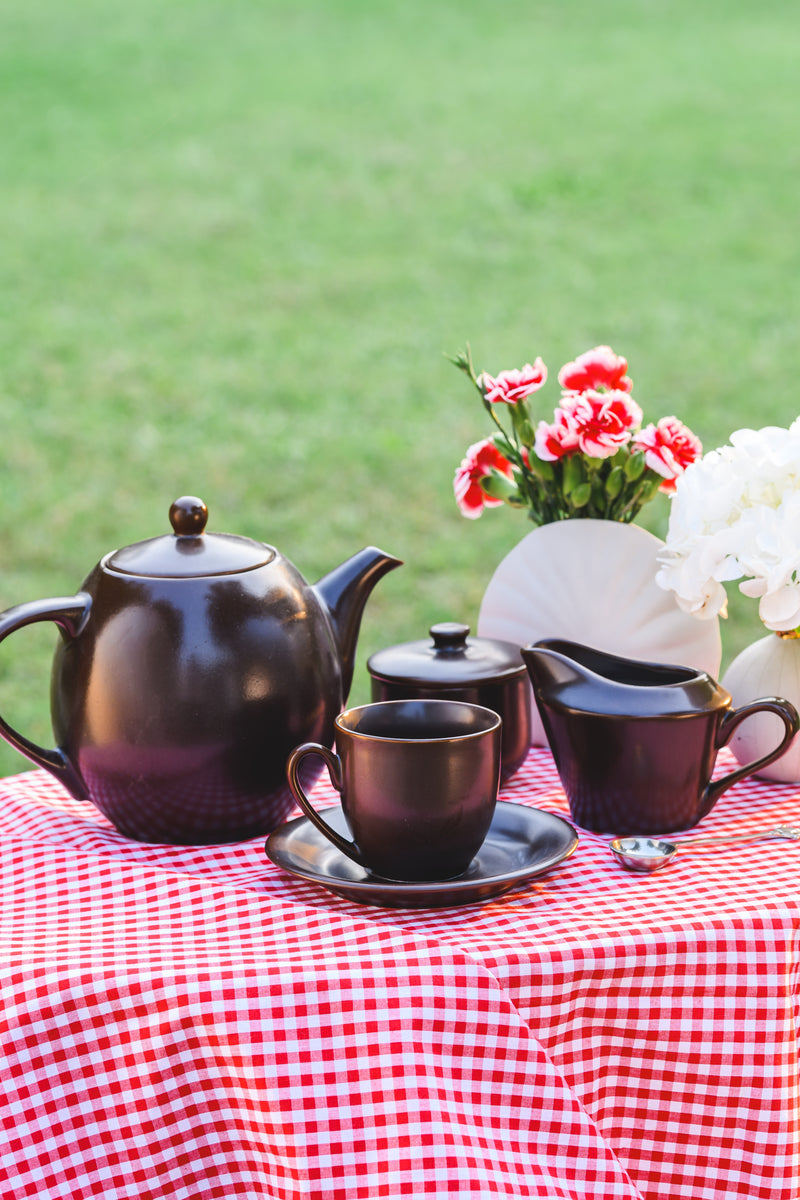 Tea Set OF 17pc. TS1 - MATTE DARK BROWN