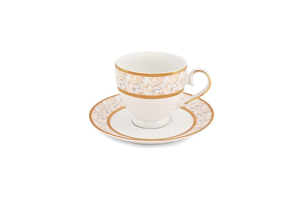 Rainbow Gold Cups & Saucer Set for 6 pc