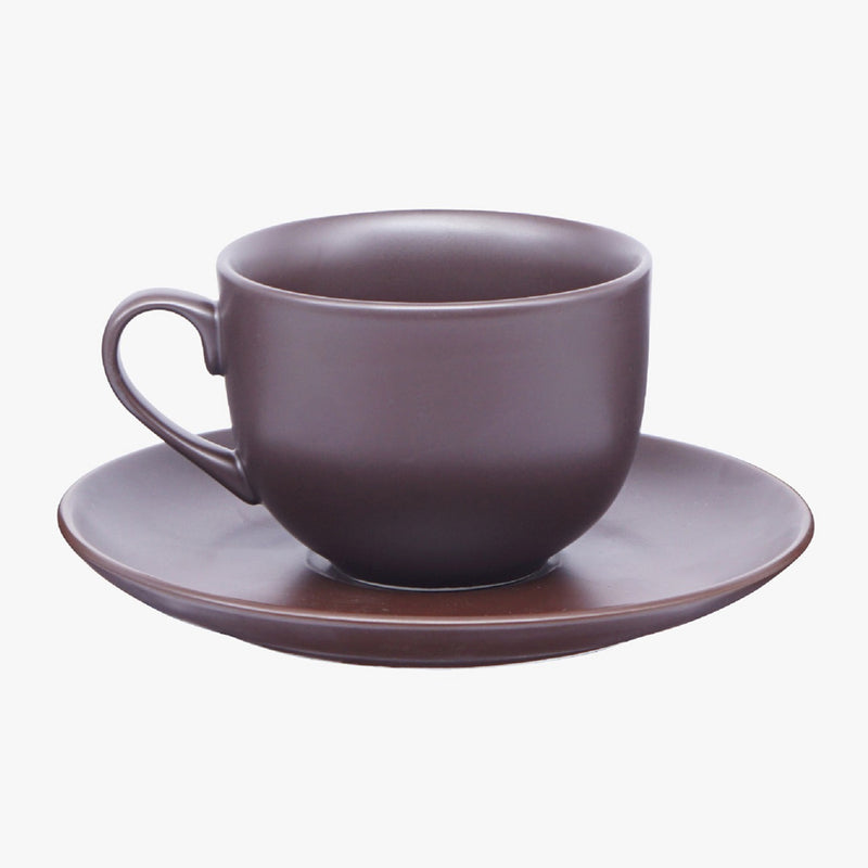 CHOCO BROWN - 12 PC. CUP AND SAUCER SET